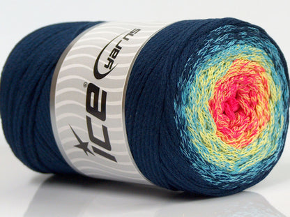 Macrame Cotton Magic Navy, Turquoise, Yellow, Pink fnt2-71153