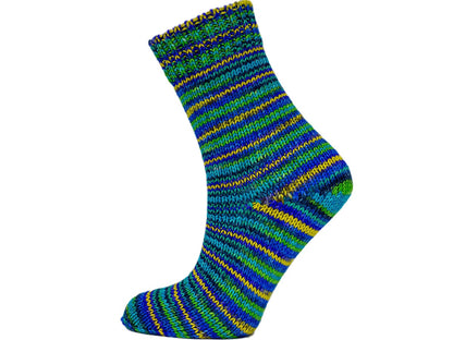 Hand Dyed Sock Merino Blue Shades, Green, Turquoise, Yellow fnt2-71174