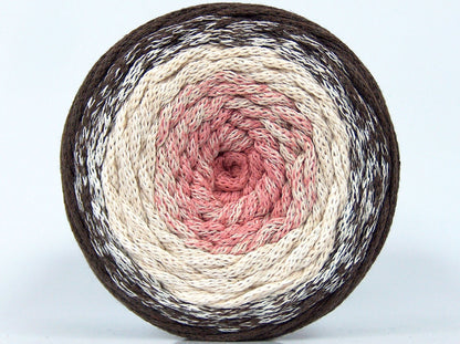 Macrame Cotton Magic Brown, Cream, Salmon fnt2-73749