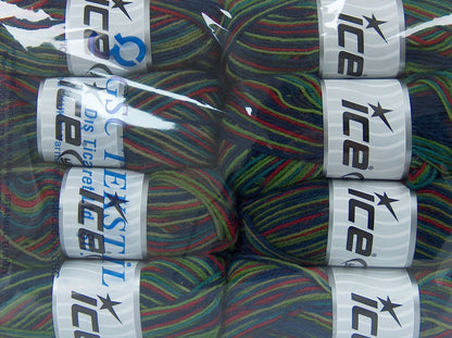 SockenWolle Green Shades, Purple, Navy, Red, Turquoise fnt2-73968