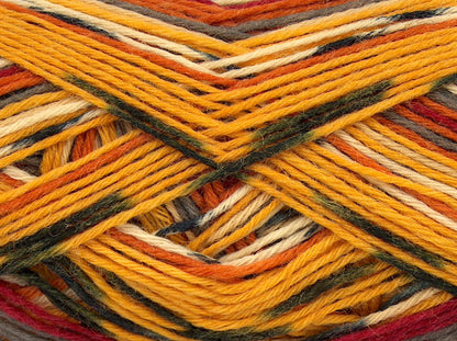 Glamor Sock Gold Shades, Red, Grey, Cream fnt2-74757