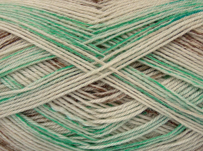 Silk Sock Green Shades, Cream, Brown fnt2-75026
