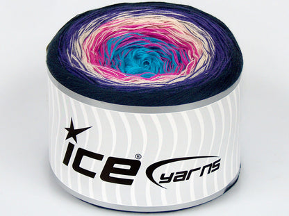 Cakes Cotton Fine Turquoise, Fuchsia, White, Purple, Navy fnt2-76089