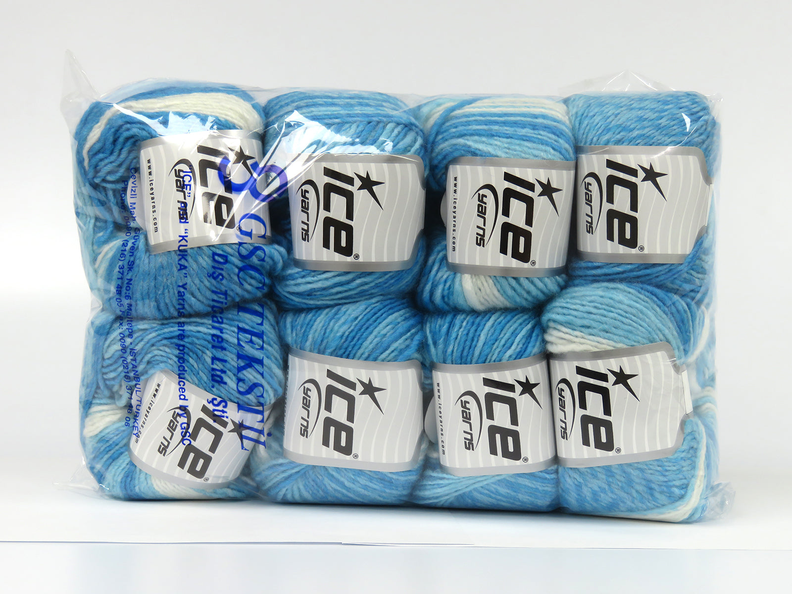 Passion Wool Blue Shades, White fnt2-78122