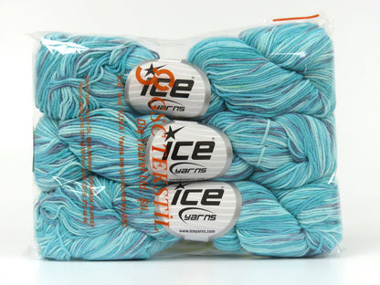 Hand Dyed Cashmere Turquoise Shades, Grey Shades Sku:fnt2-78503