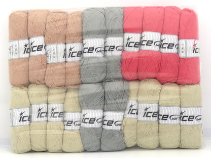 Mixed Lot Multicolor Cotton Acrylic Yarns fnt2-80688