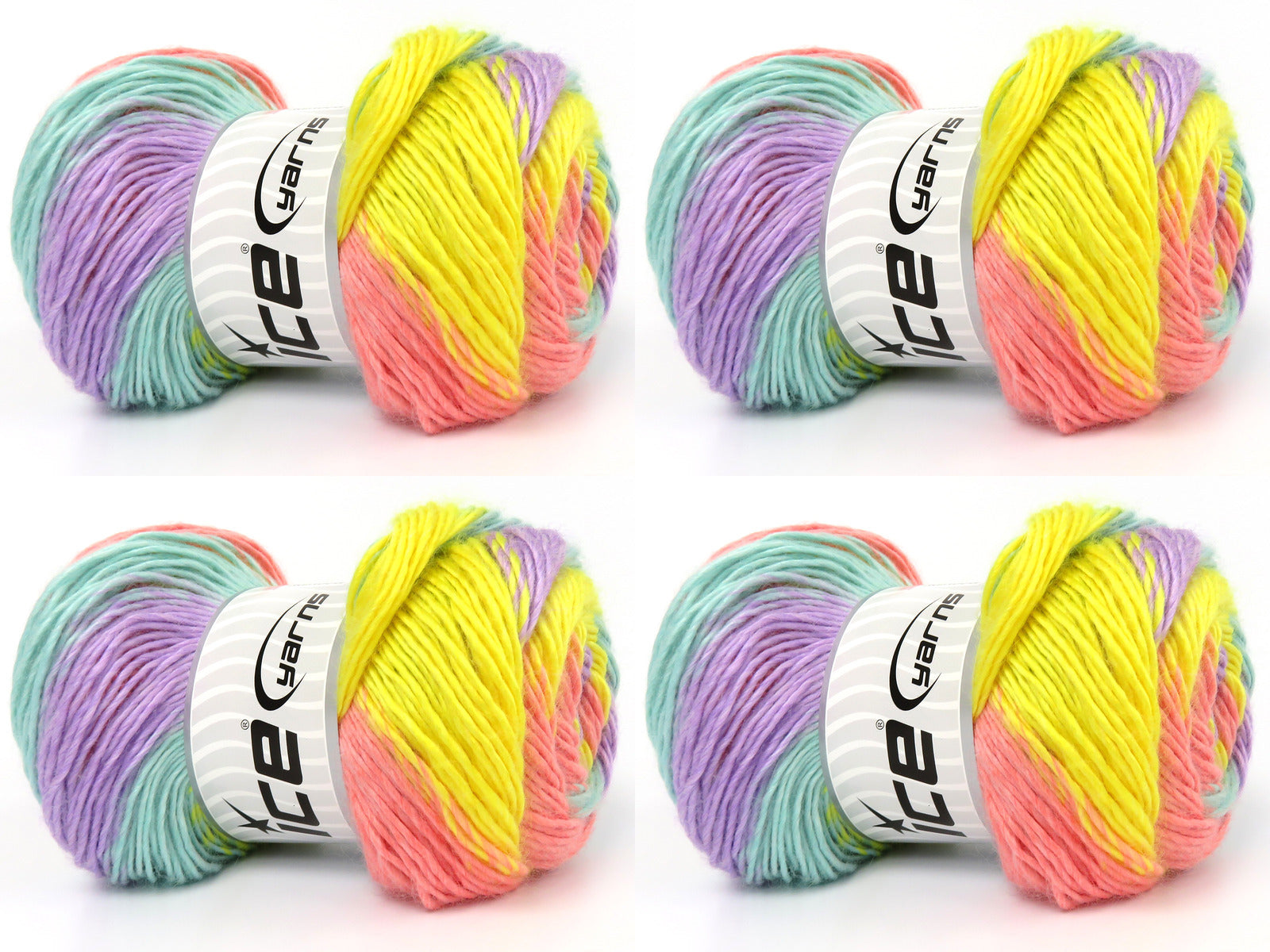 Rainbow Mint Green, Yellow, Light Salmon, Lilac fnt2-83314