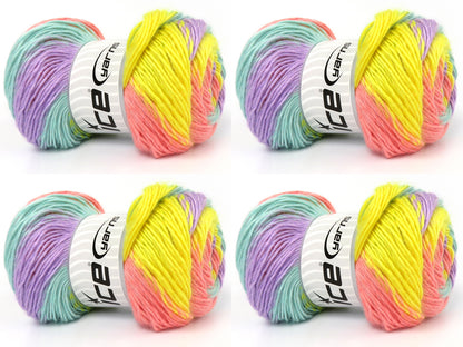 Rainbow Mint Green, Yellow, Light Salmon, Lilac fnt2-83314