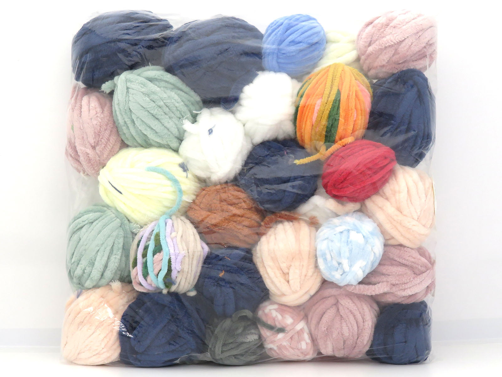 Mixed Lot Multicolor Leftover Chenille Yarns fnt2-83436