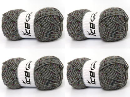 Nice Baby Tweed Grey Shades, Purple, Turquoise, Green Shades fnt2-83488