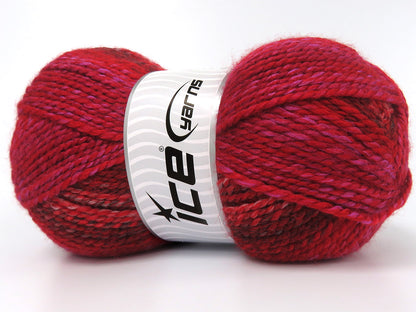 Puzzle Wool Worsted Red Shades, Lilac, Black, Cream fnt2-83917