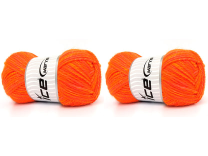 Jeans Wool Bulky Neon Orange Melange fnt2-83968