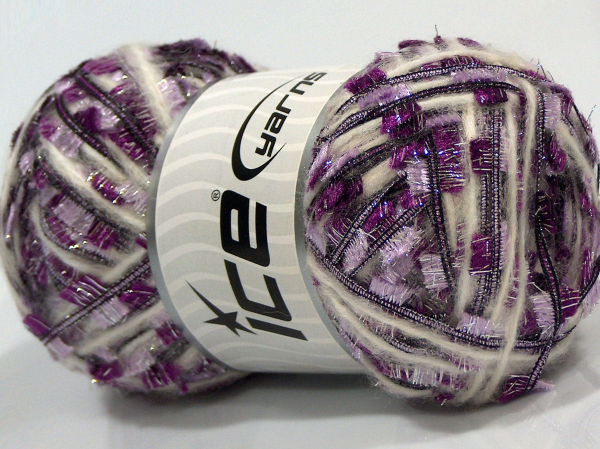 Butterfly Glitz Ecru, Purple, Light Lilac fnt2-84199