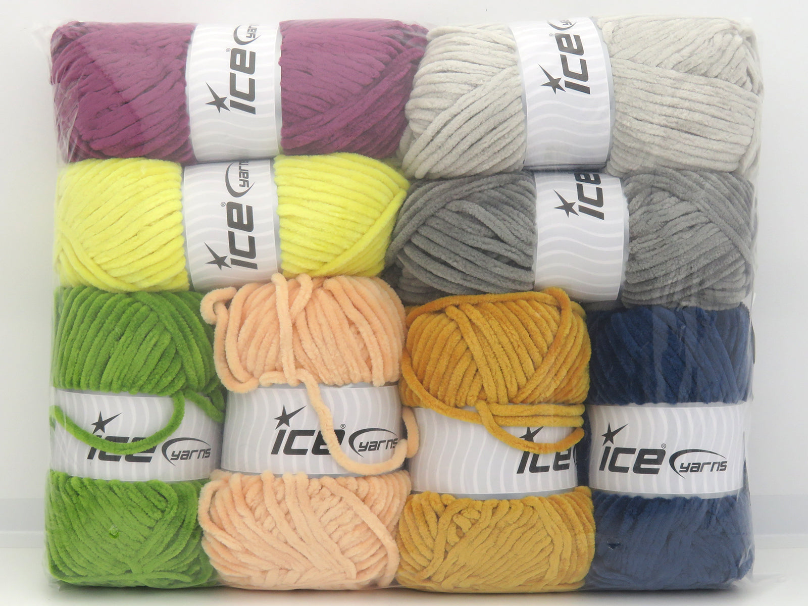 Mixed Lot Multicolor Chenille Baby Yarns fnt2-84307