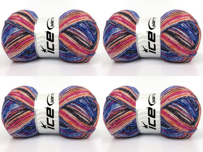 Cottonac Spray Blue Shades, Orange, Black, Brown, Fuchsia fnt2-84631